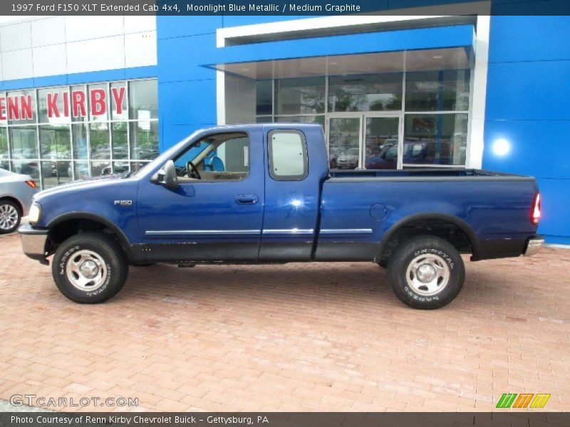 Moonlight Blue Metallic / Medium Graphite 1997 Ford F150 XLT Extended Cab 4x4