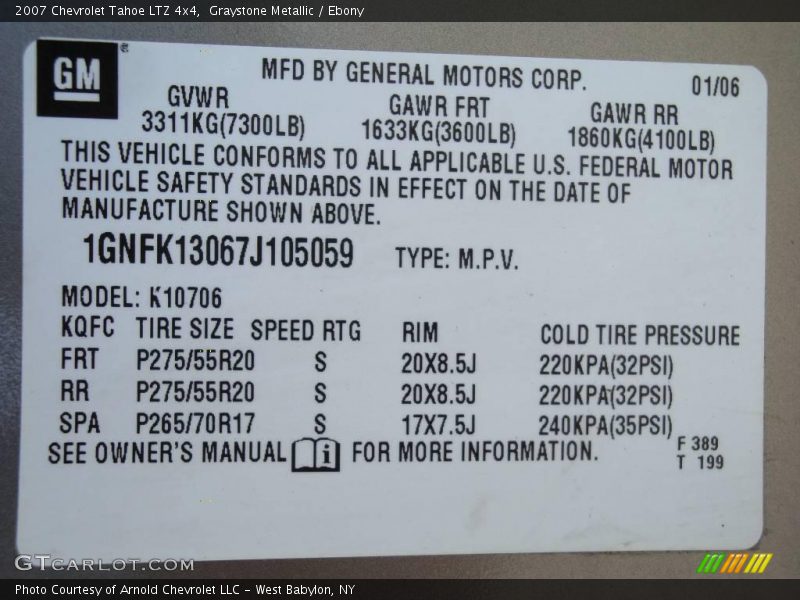 Graystone Metallic / Ebony 2007 Chevrolet Tahoe LTZ 4x4