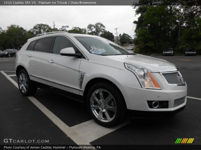 Platinum Ice Tricoat / Shale/Brownstone 2010 Cadillac SRX V6