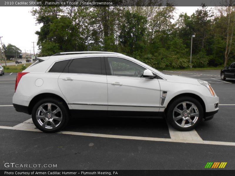 Platinum Ice Tricoat / Shale/Brownstone 2010 Cadillac SRX V6