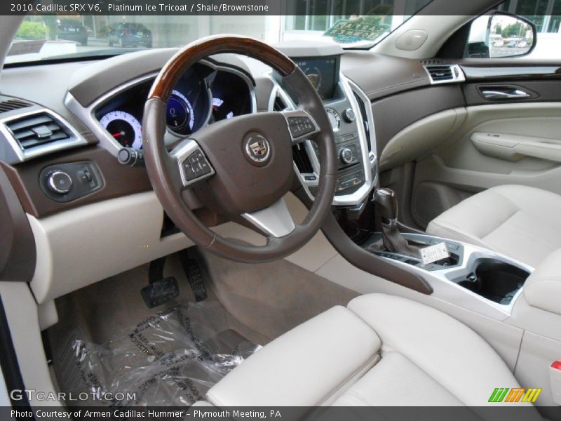 Platinum Ice Tricoat / Shale/Brownstone 2010 Cadillac SRX V6