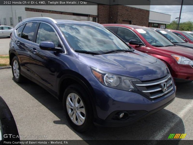 Twilight Blue Metallic / Gray 2012 Honda CR-V EX-L 4WD