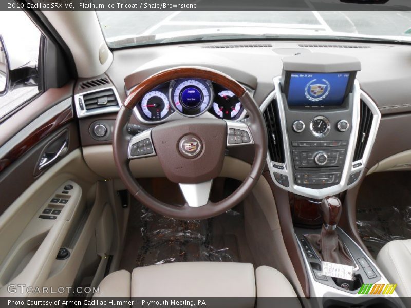 Platinum Ice Tricoat / Shale/Brownstone 2010 Cadillac SRX V6