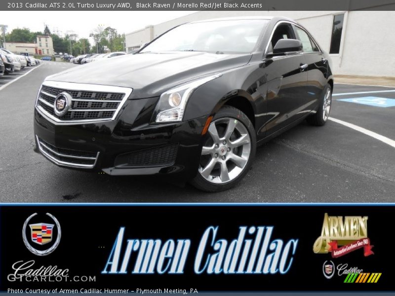 Black Raven / Morello Red/Jet Black Accents 2013 Cadillac ATS 2.0L Turbo Luxury AWD