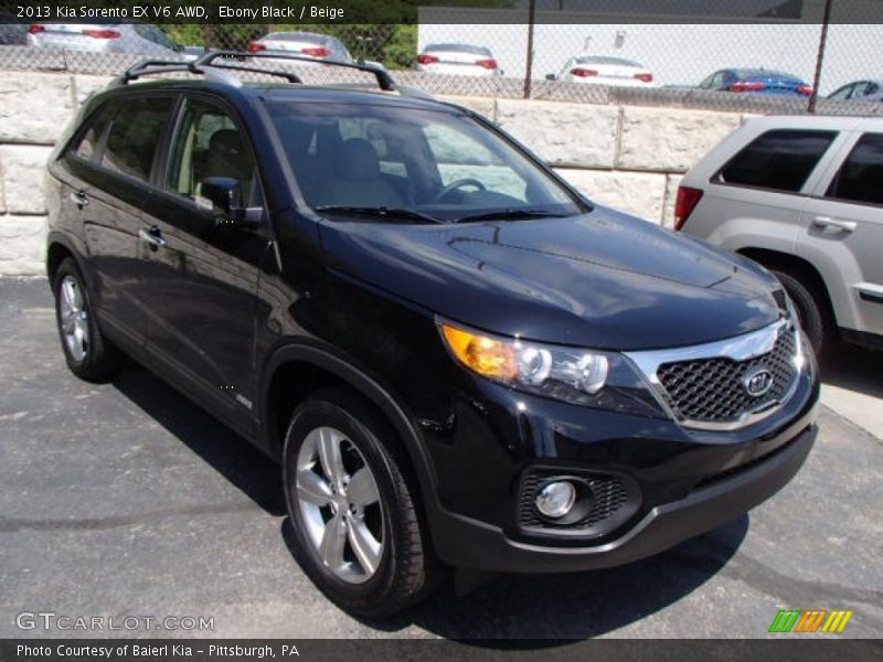 Ebony Black / Beige 2013 Kia Sorento EX V6 AWD