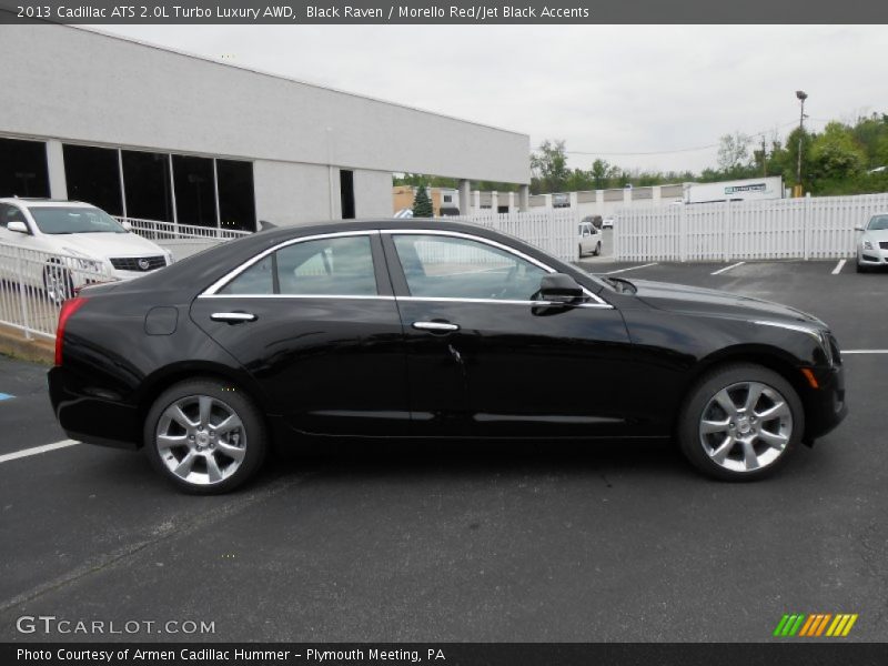 Black Raven / Morello Red/Jet Black Accents 2013 Cadillac ATS 2.0L Turbo Luxury AWD