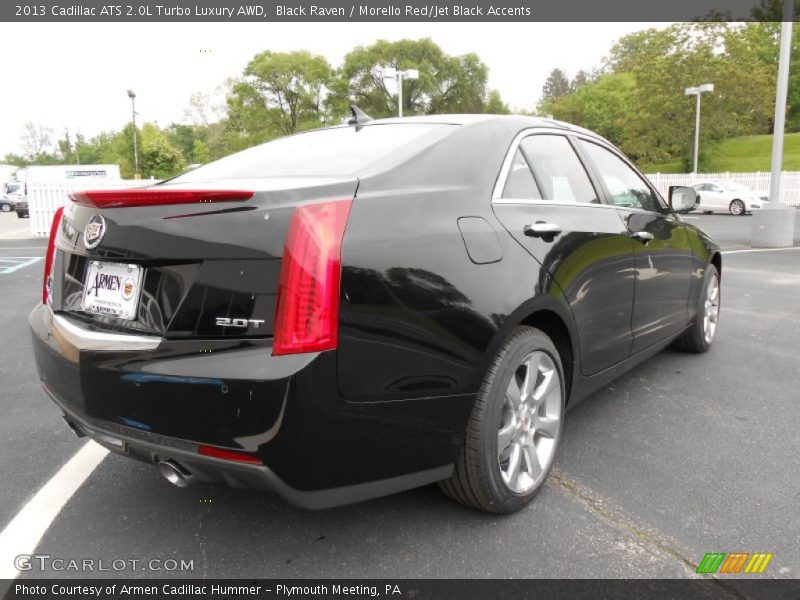 Black Raven / Morello Red/Jet Black Accents 2013 Cadillac ATS 2.0L Turbo Luxury AWD