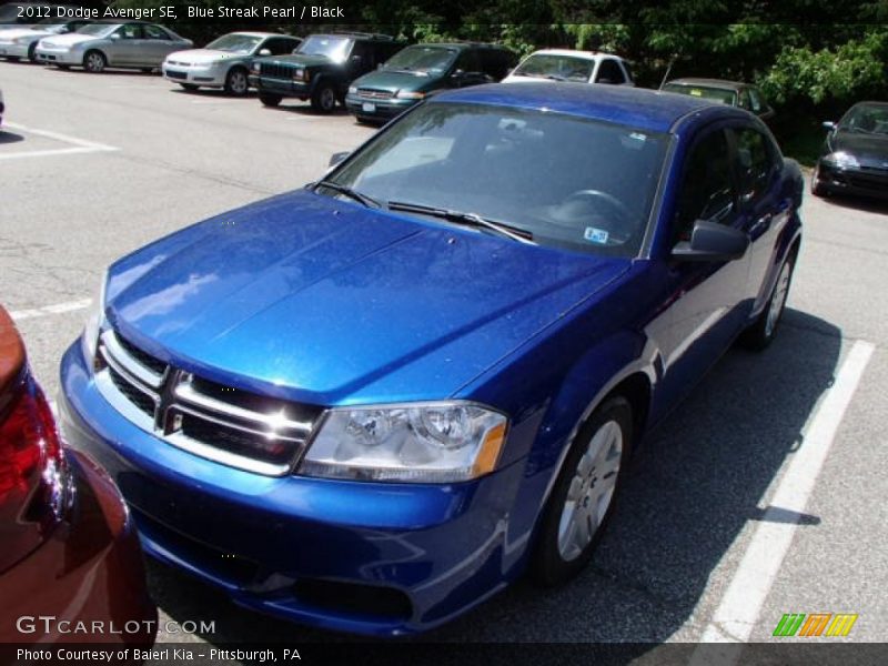 Blue Streak Pearl / Black 2012 Dodge Avenger SE