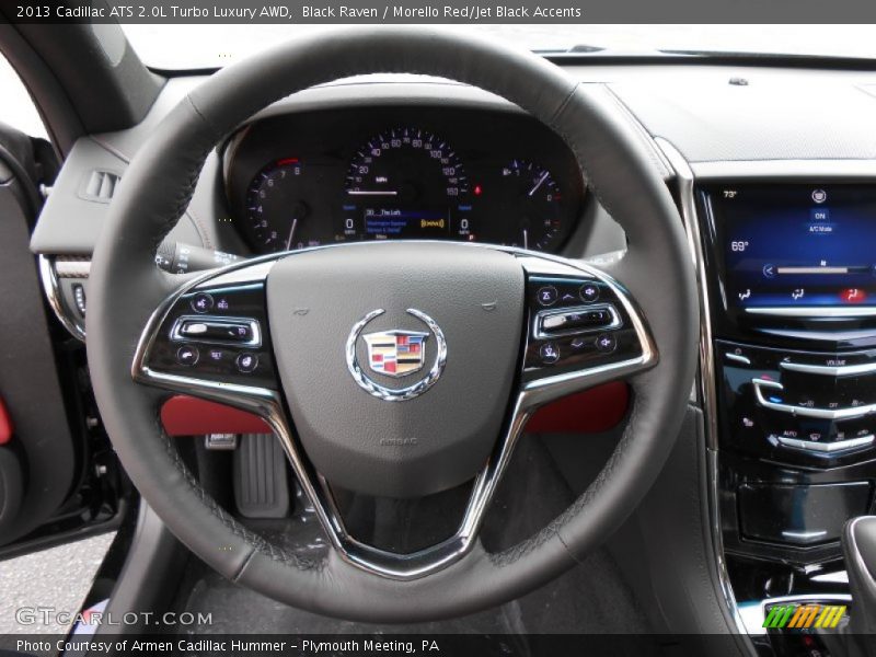 Black Raven / Morello Red/Jet Black Accents 2013 Cadillac ATS 2.0L Turbo Luxury AWD