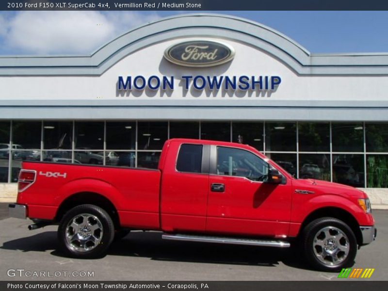 Vermillion Red / Medium Stone 2010 Ford F150 XLT SuperCab 4x4