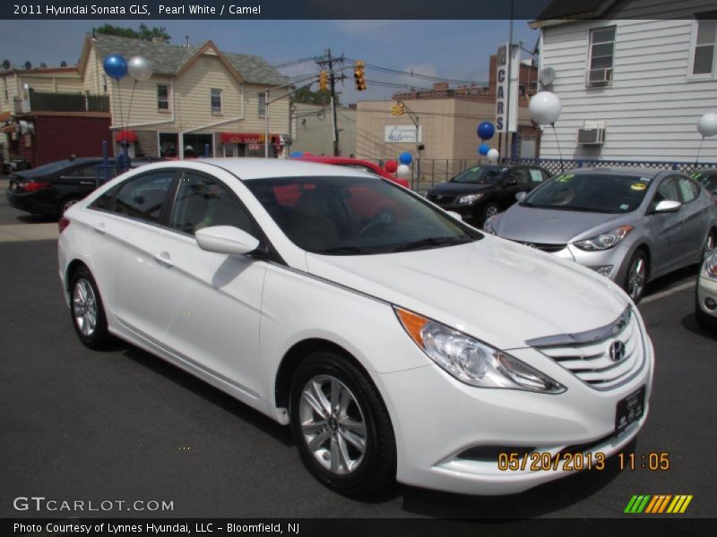 Pearl White / Camel 2011 Hyundai Sonata GLS