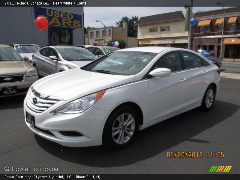 Pearl White / Camel 2011 Hyundai Sonata GLS