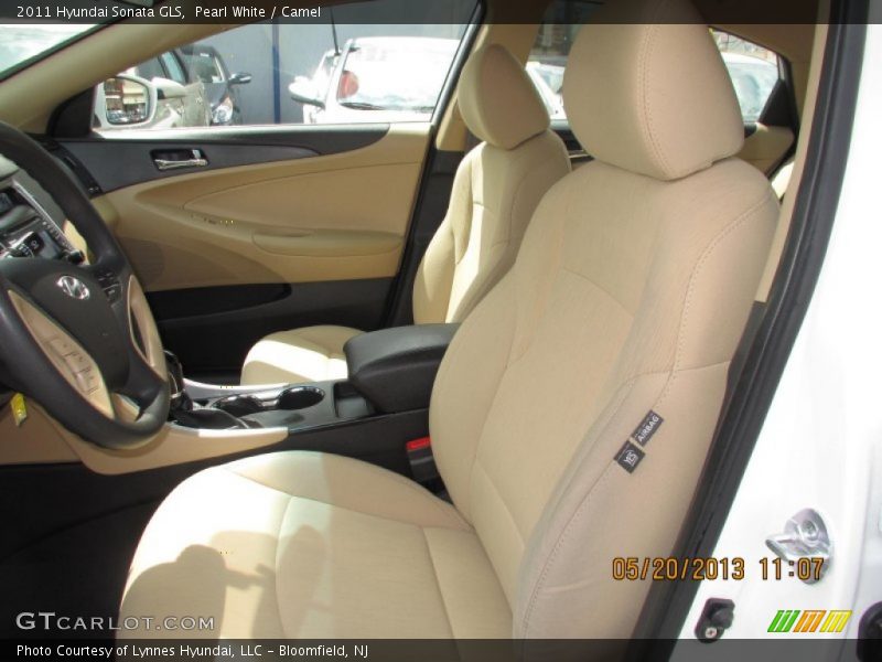 Pearl White / Camel 2011 Hyundai Sonata GLS