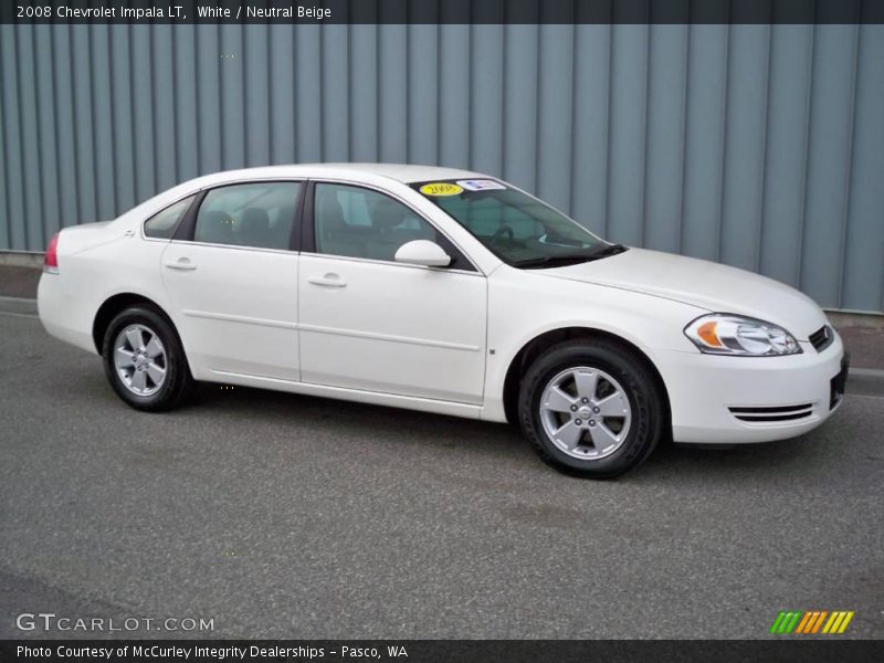 White / Neutral Beige 2008 Chevrolet Impala LT
