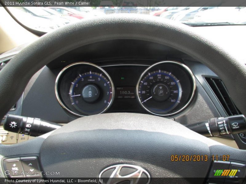 Pearl White / Camel 2011 Hyundai Sonata GLS