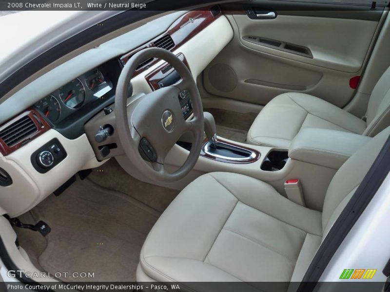 White / Neutral Beige 2008 Chevrolet Impala LT