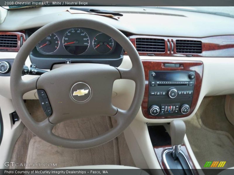 White / Neutral Beige 2008 Chevrolet Impala LT