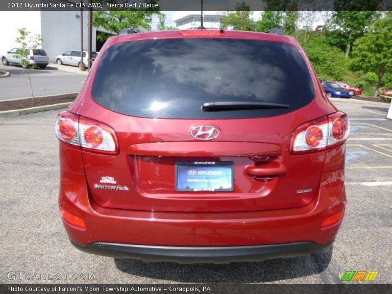 Sierra Red / Beige 2012 Hyundai Santa Fe GLS AWD