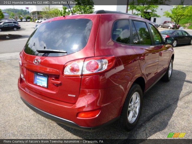 Sierra Red / Beige 2012 Hyundai Santa Fe GLS AWD