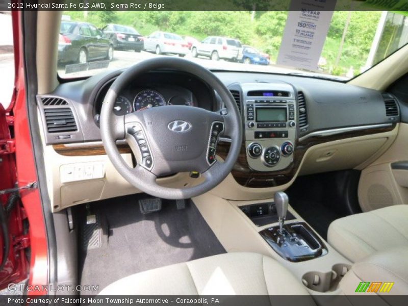 Sierra Red / Beige 2012 Hyundai Santa Fe GLS AWD