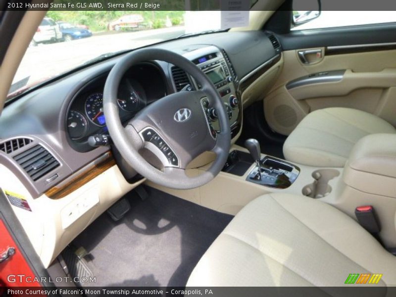 Sierra Red / Beige 2012 Hyundai Santa Fe GLS AWD