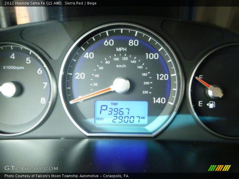 Sierra Red / Beige 2012 Hyundai Santa Fe GLS AWD