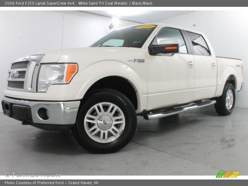 White Sand Tri Coat Metallic / Black/Black 2009 Ford F150 Lariat SuperCrew 4x4