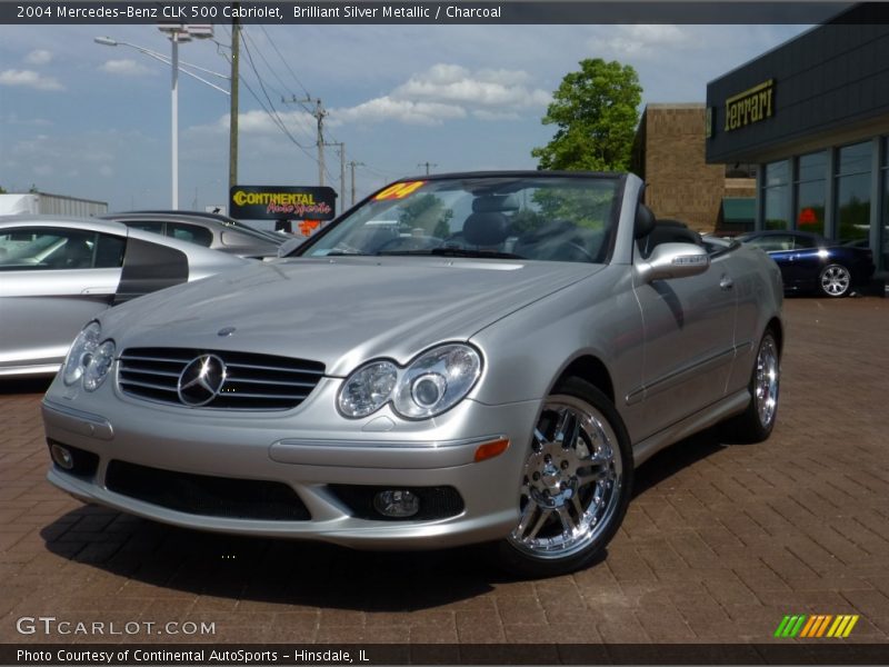 Brilliant Silver Metallic / Charcoal 2004 Mercedes-Benz CLK 500 Cabriolet