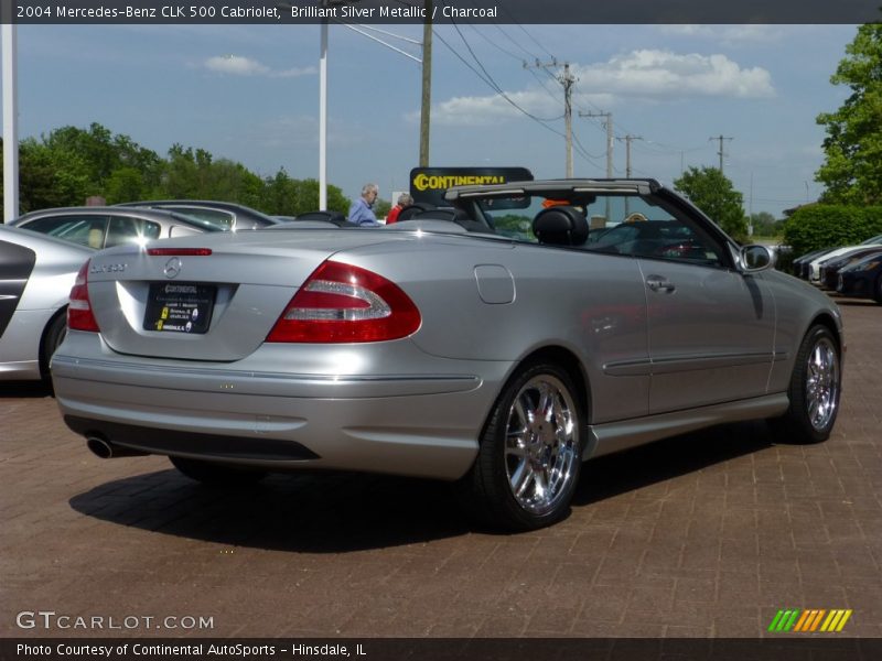 Brilliant Silver Metallic / Charcoal 2004 Mercedes-Benz CLK 500 Cabriolet