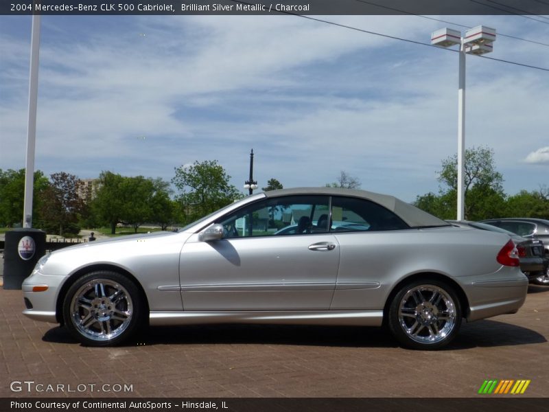 Brilliant Silver Metallic / Charcoal 2004 Mercedes-Benz CLK 500 Cabriolet