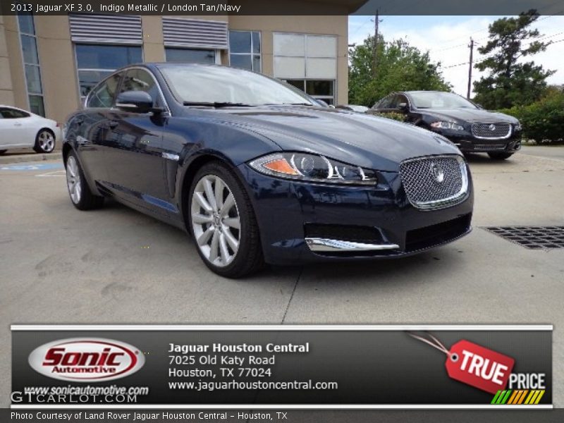 Indigo Metallic / London Tan/Navy 2013 Jaguar XF 3.0