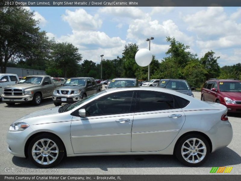 Bright Silver Metallic / Diesel Gray/Ceramic White 2013 Dodge Dart Limited