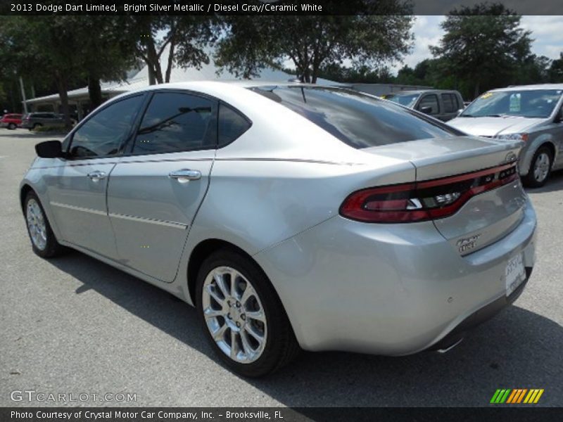 Bright Silver Metallic / Diesel Gray/Ceramic White 2013 Dodge Dart Limited