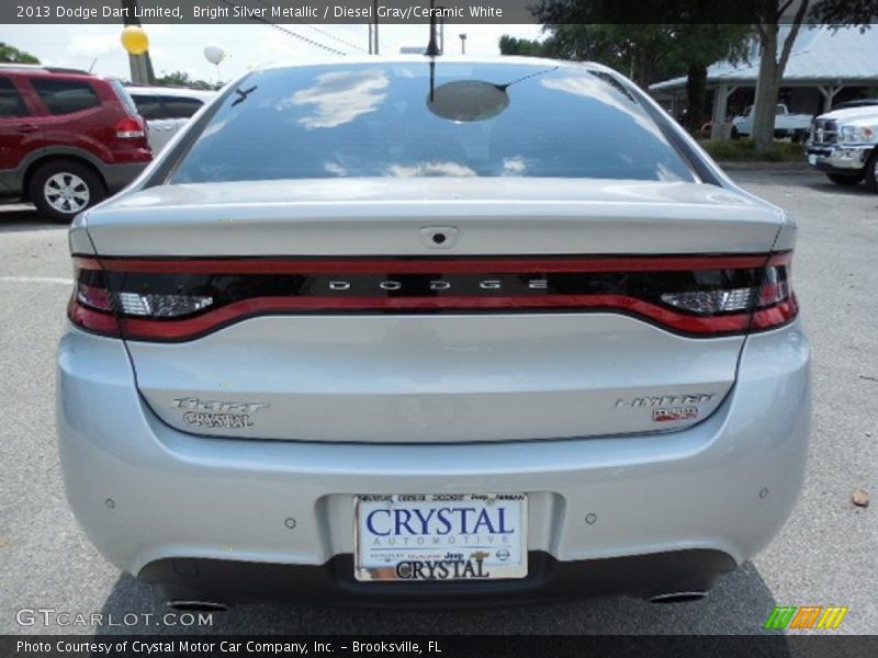 Bright Silver Metallic / Diesel Gray/Ceramic White 2013 Dodge Dart Limited