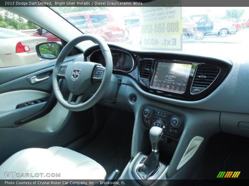 Bright Silver Metallic / Diesel Gray/Ceramic White 2013 Dodge Dart Limited