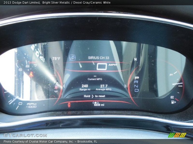 Bright Silver Metallic / Diesel Gray/Ceramic White 2013 Dodge Dart Limited