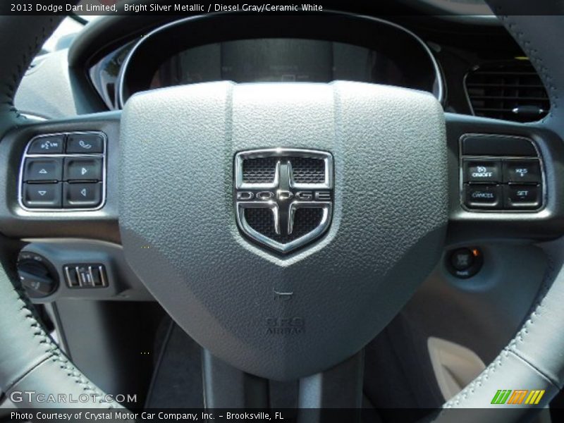 Bright Silver Metallic / Diesel Gray/Ceramic White 2013 Dodge Dart Limited