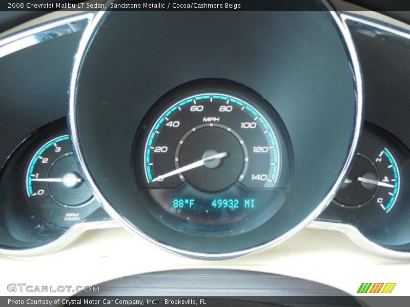 Sandstone Metallic / Cocoa/Cashmere Beige 2008 Chevrolet Malibu LT Sedan