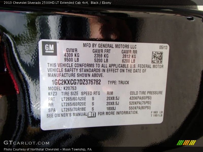 Black / Ebony 2013 Chevrolet Silverado 2500HD LT Extended Cab 4x4