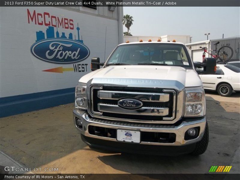 White Platinum Metallic Tri-Coat / Adobe 2013 Ford F350 Super Duty Lariat Crew Cab 4x4 Dually