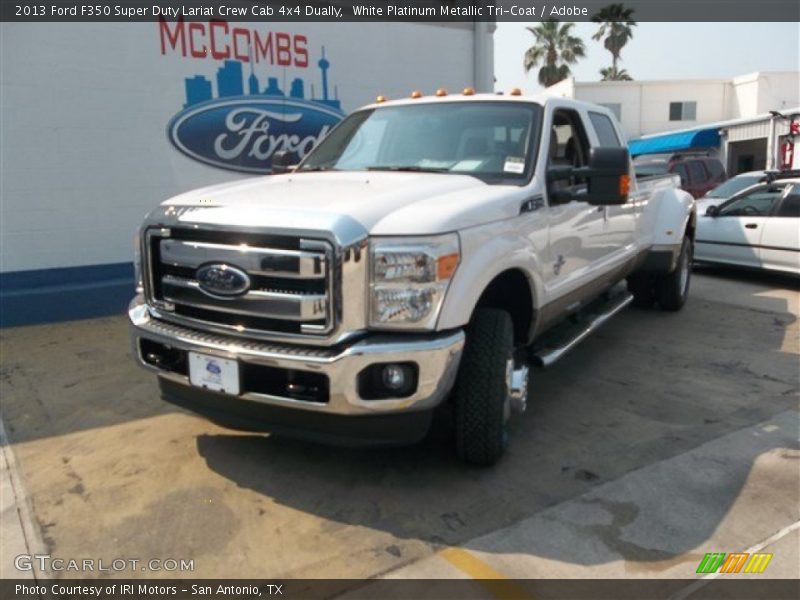 White Platinum Metallic Tri-Coat / Adobe 2013 Ford F350 Super Duty Lariat Crew Cab 4x4 Dually