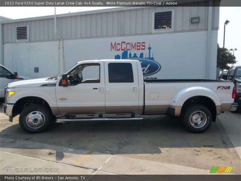 White Platinum Metallic Tri-Coat / Adobe 2013 Ford F350 Super Duty Lariat Crew Cab 4x4 Dually