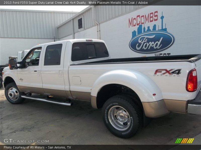 White Platinum Metallic Tri-Coat / Adobe 2013 Ford F350 Super Duty Lariat Crew Cab 4x4 Dually