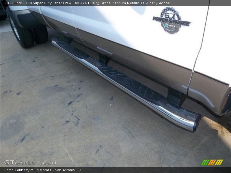 White Platinum Metallic Tri-Coat / Adobe 2013 Ford F350 Super Duty Lariat Crew Cab 4x4 Dually