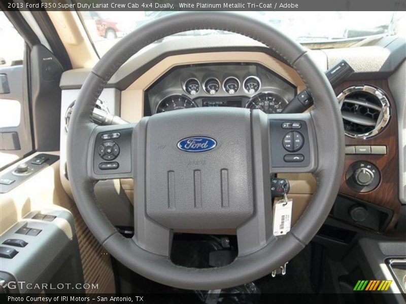 White Platinum Metallic Tri-Coat / Adobe 2013 Ford F350 Super Duty Lariat Crew Cab 4x4 Dually