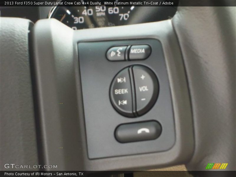White Platinum Metallic Tri-Coat / Adobe 2013 Ford F350 Super Duty Lariat Crew Cab 4x4 Dually