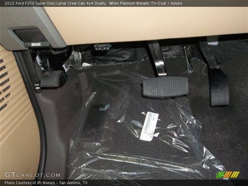 White Platinum Metallic Tri-Coat / Adobe 2013 Ford F350 Super Duty Lariat Crew Cab 4x4 Dually
