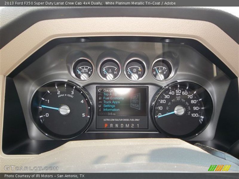 White Platinum Metallic Tri-Coat / Adobe 2013 Ford F350 Super Duty Lariat Crew Cab 4x4 Dually