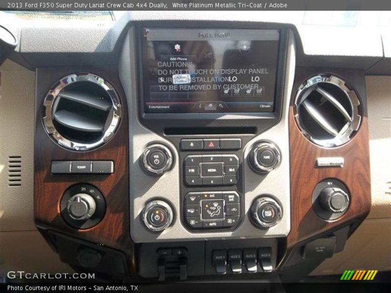 White Platinum Metallic Tri-Coat / Adobe 2013 Ford F350 Super Duty Lariat Crew Cab 4x4 Dually