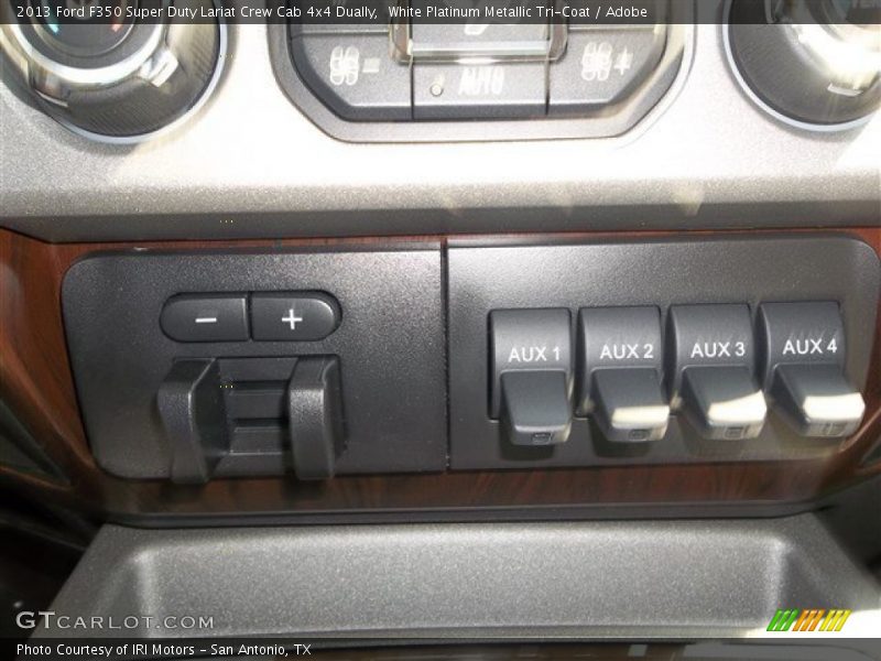White Platinum Metallic Tri-Coat / Adobe 2013 Ford F350 Super Duty Lariat Crew Cab 4x4 Dually